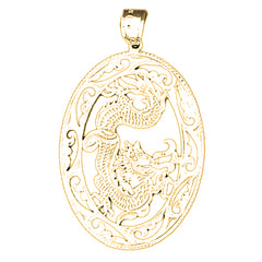 14K or 18K Gold Dragon Pendant