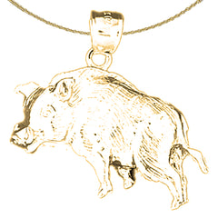 14K or 18K Gold Boar Pendant