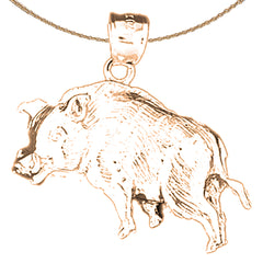 14K or 18K Gold Boar Pendant