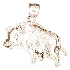 14K or 18K Gold Boar Pendant