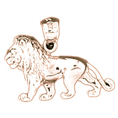 14K or 18K Gold Lion Pendant