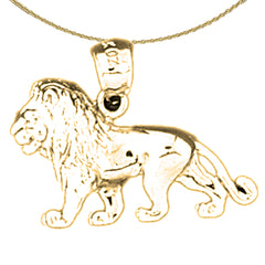 14K or 18K Gold Lion Pendant