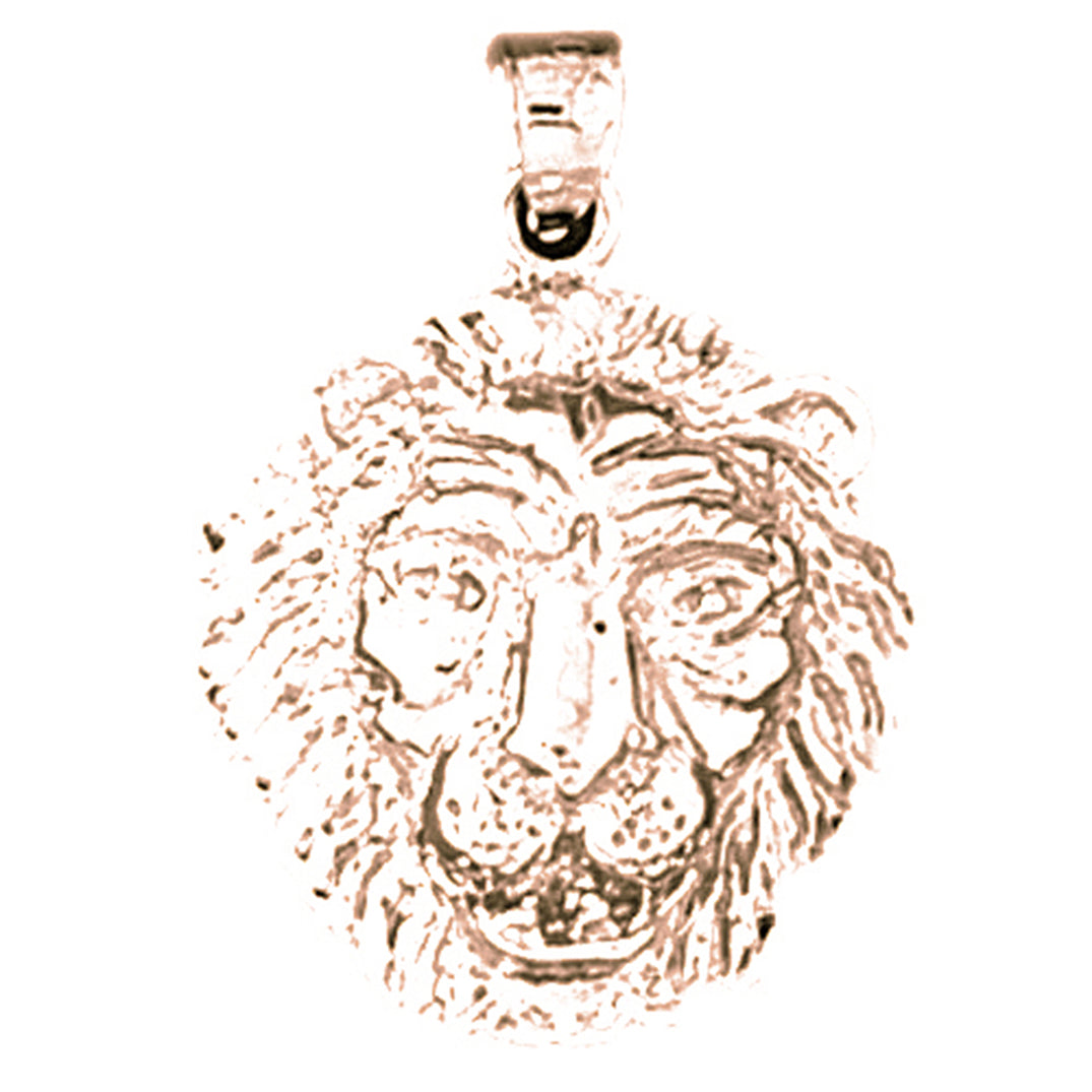 14K or 18K Gold Lion Head Pendant