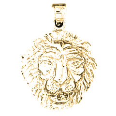 14K or 18K Gold Lion Head Pendant