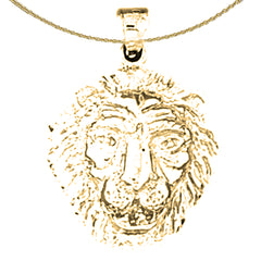 14K or 18K Gold Lion Head Pendant