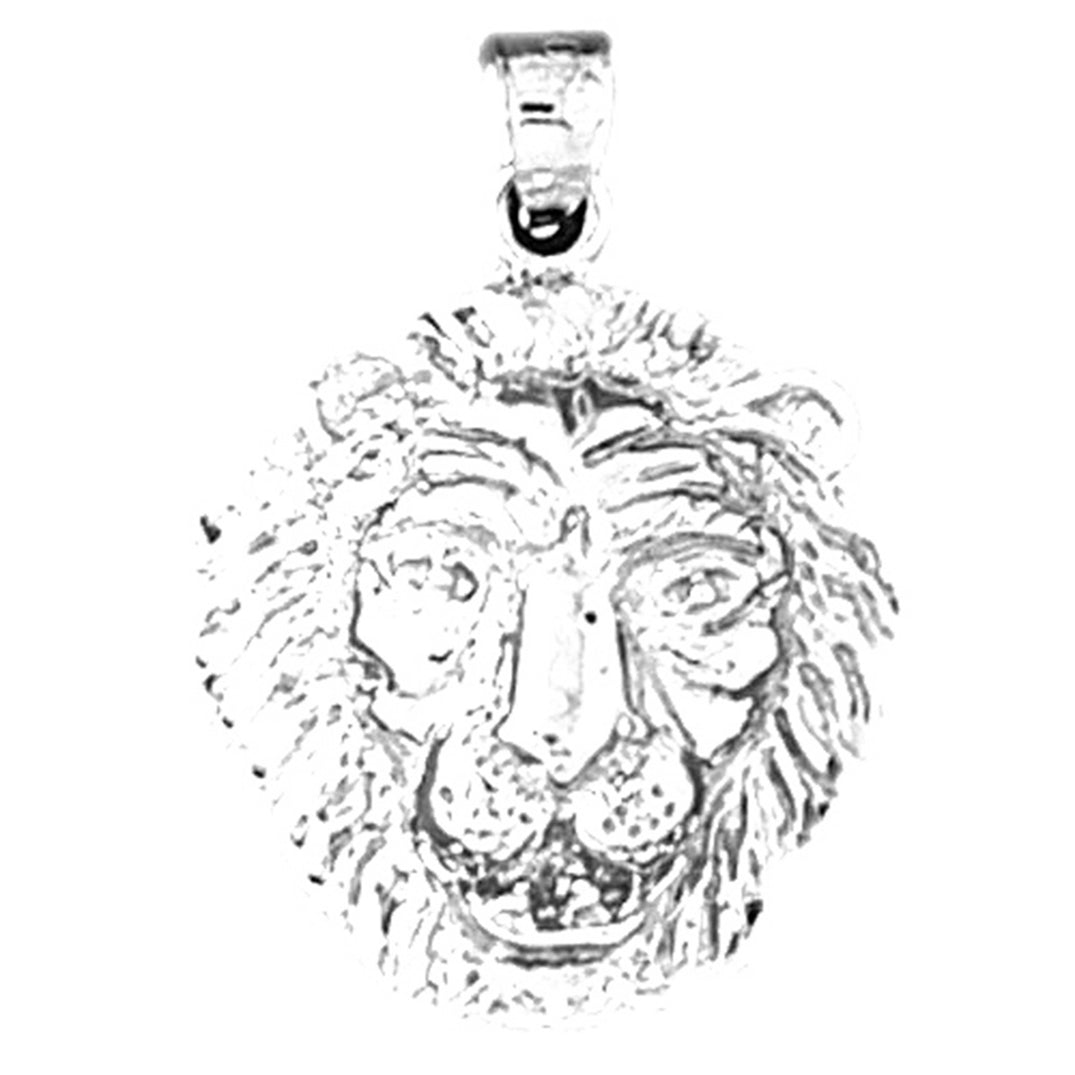 14K or 18K Gold Lion Head Pendant