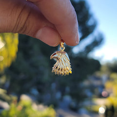 14K or 18K Gold Eagle Head Pendant