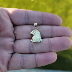 14K or 18K Gold Eagle Head Pendant