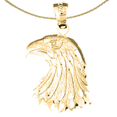 Colgante de cabeza de águila de oro de 14 quilates o 18 quilates