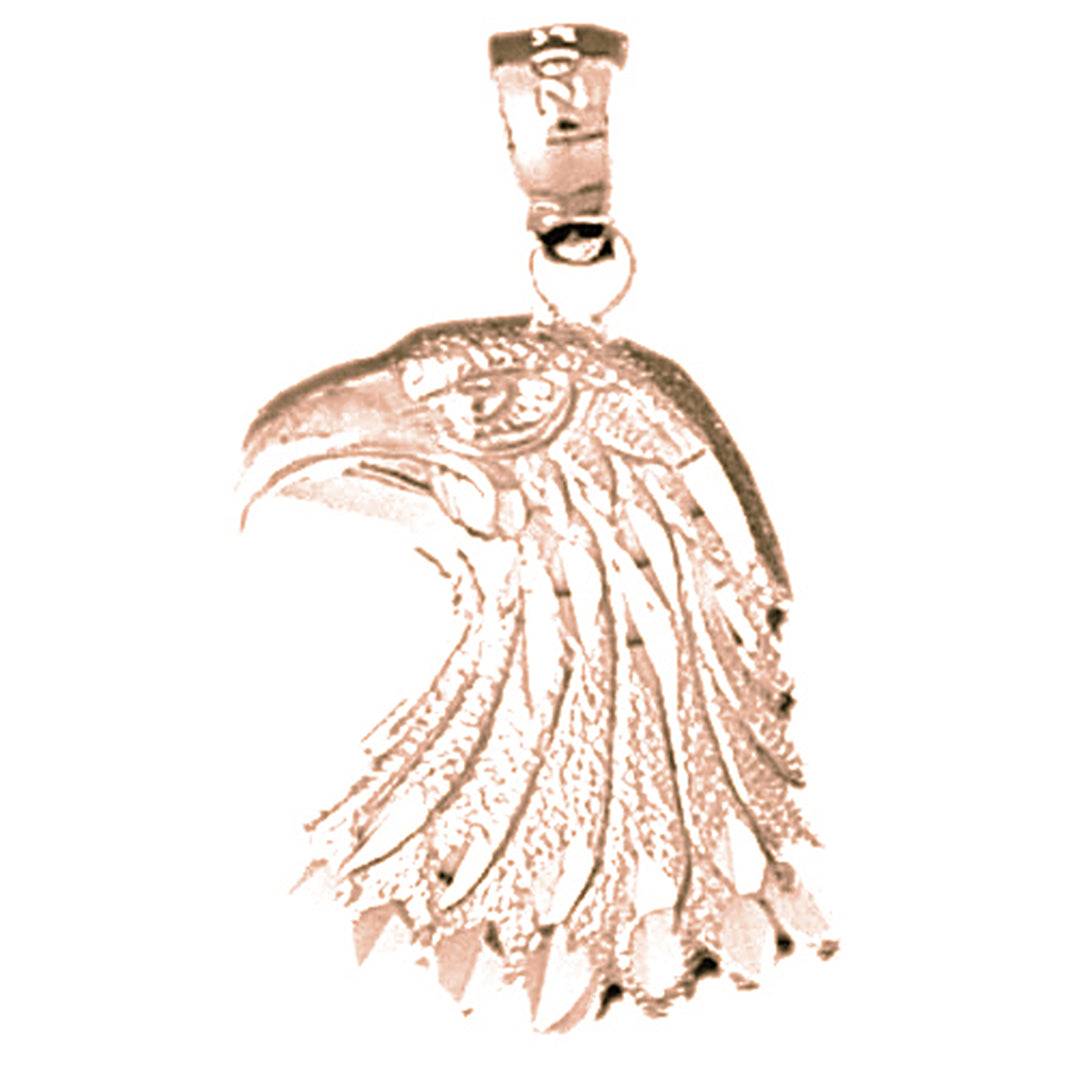 14K or 18K Gold Eagle Head Pendant