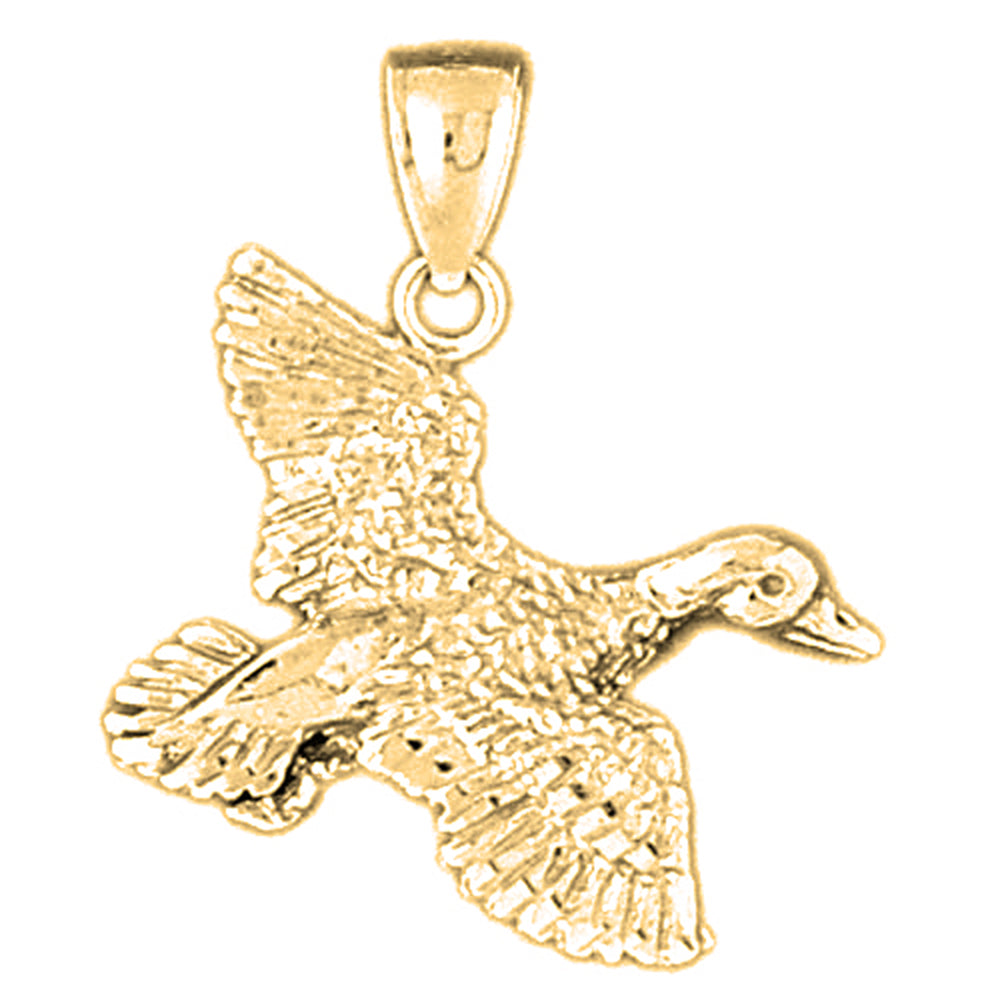 14K or 18K Gold Duck Pendant