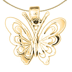 Colgante de mariposa de oro de 14 quilates o 18 quilates