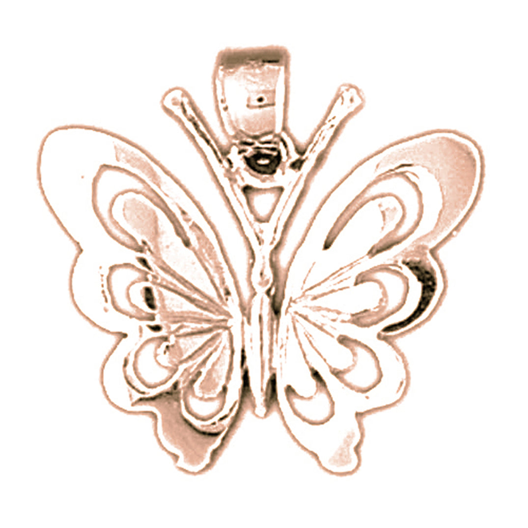 14K or 18K Gold Butterfly Pendant