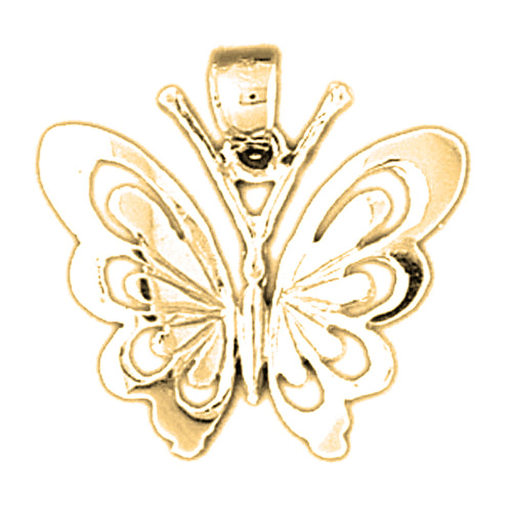 14K or 18K Gold Butterfly Pendant