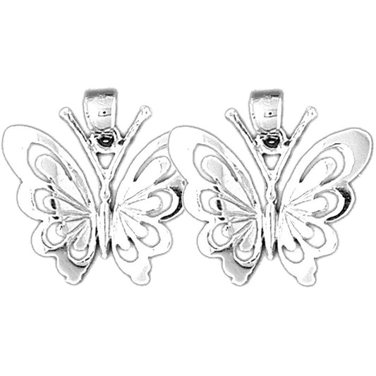 Sterling Silver 22mm Butterfly Earrings