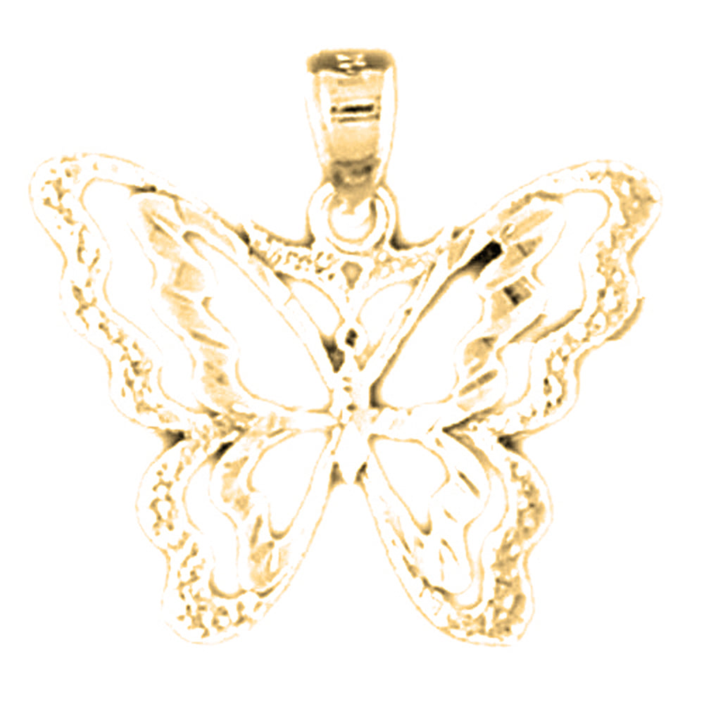 14K or 18K Gold Butterfly Pendant