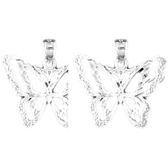 Sterling Silver 20mm Butterfly Earrings