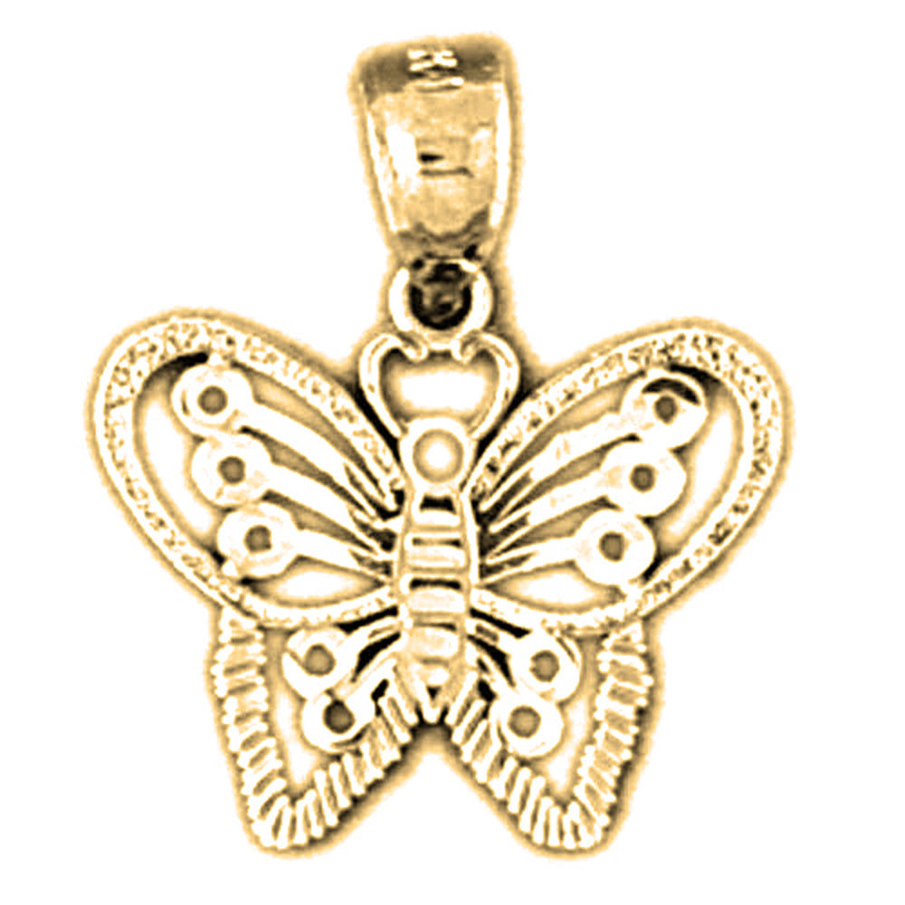 14K or 18K Gold Butterfly Pendant