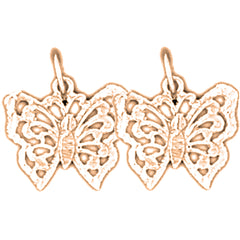 14K or 18K Gold 14mm Butterfly Earrings