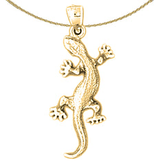 Gecko-Anhänger aus 14 Karat oder 18 Karat Gold
