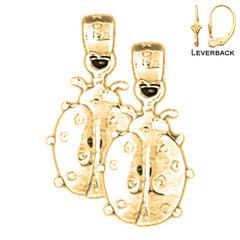14K or 18K Gold Ladybug Earrings