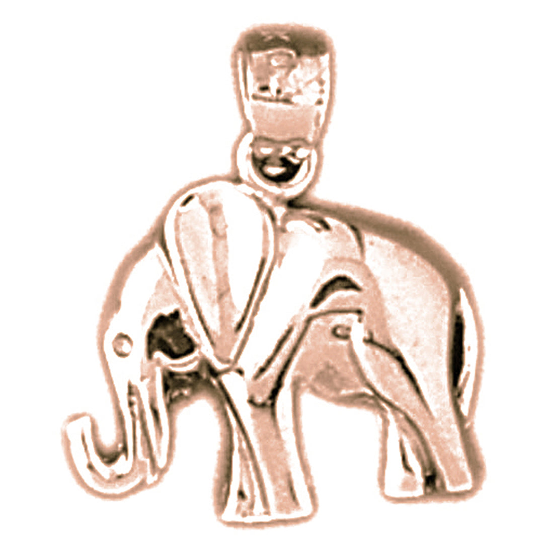 14K or 18K Gold Elephant Pendant