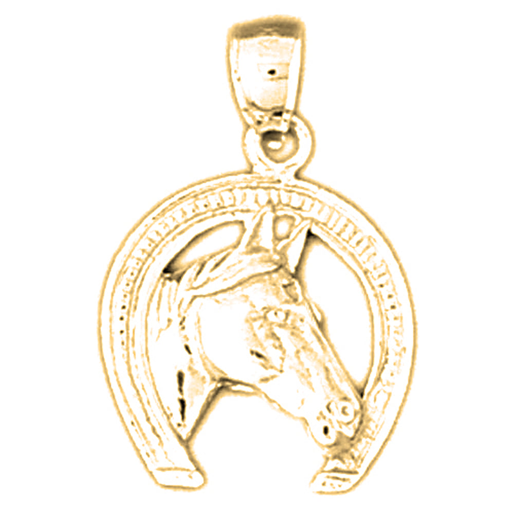 14K or 18K Gold Horse Head Pendant