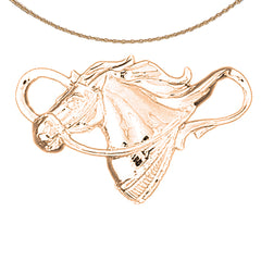 14K or 18K Gold Horse Head Pendant