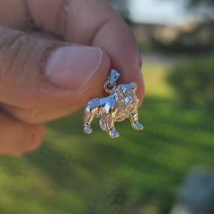 14K or 18K Gold Bulldog Pendant