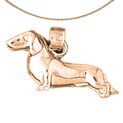 Colgante Dachshund de oro de 14K o 18K