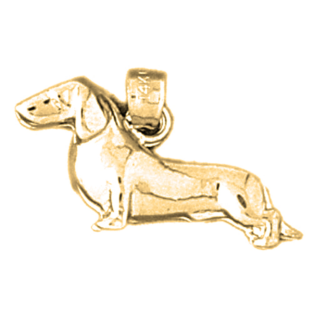 14K or 18K Gold Dachshund Pendant