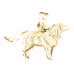 14K or 18K Gold Dog Pendant