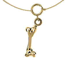 14K or 18K Gold Dog Bone Pendant