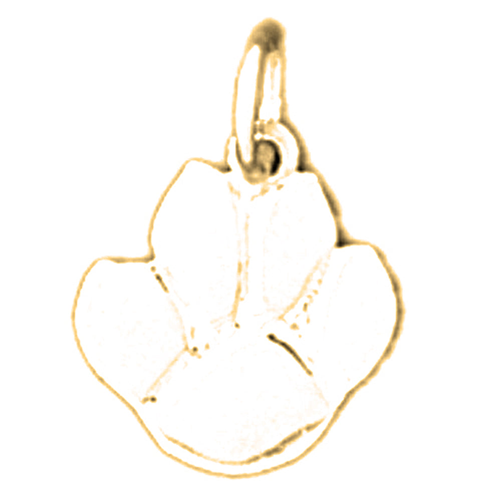 14K or 18K Gold Dog Print Pendant