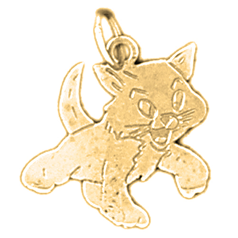 14K or 18K Gold Cat Pendant