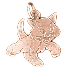 14K or 18K Gold Cat Pendant