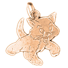 14K or 18K Gold Cat Pendant