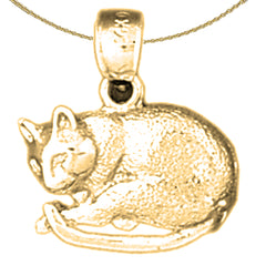 14K or 18K Gold Cat Pendant