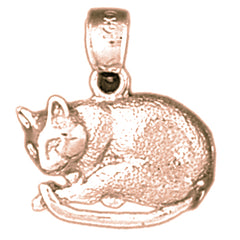 14K or 18K Gold Cat Pendant