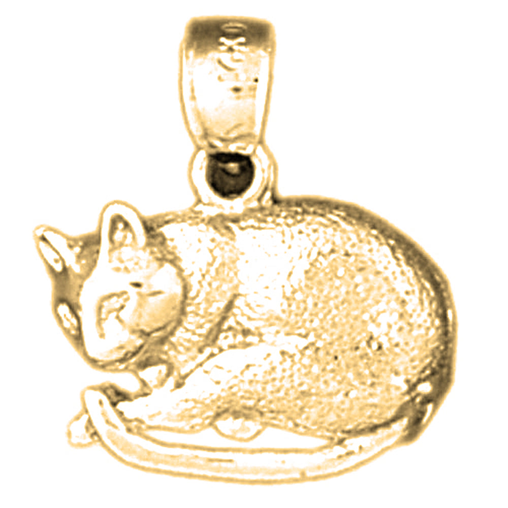 14K or 18K Gold Cat Pendant