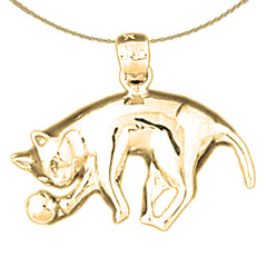 14K or 18K Gold Cat Pendant