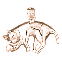 14K or 18K Gold Cat Pendant