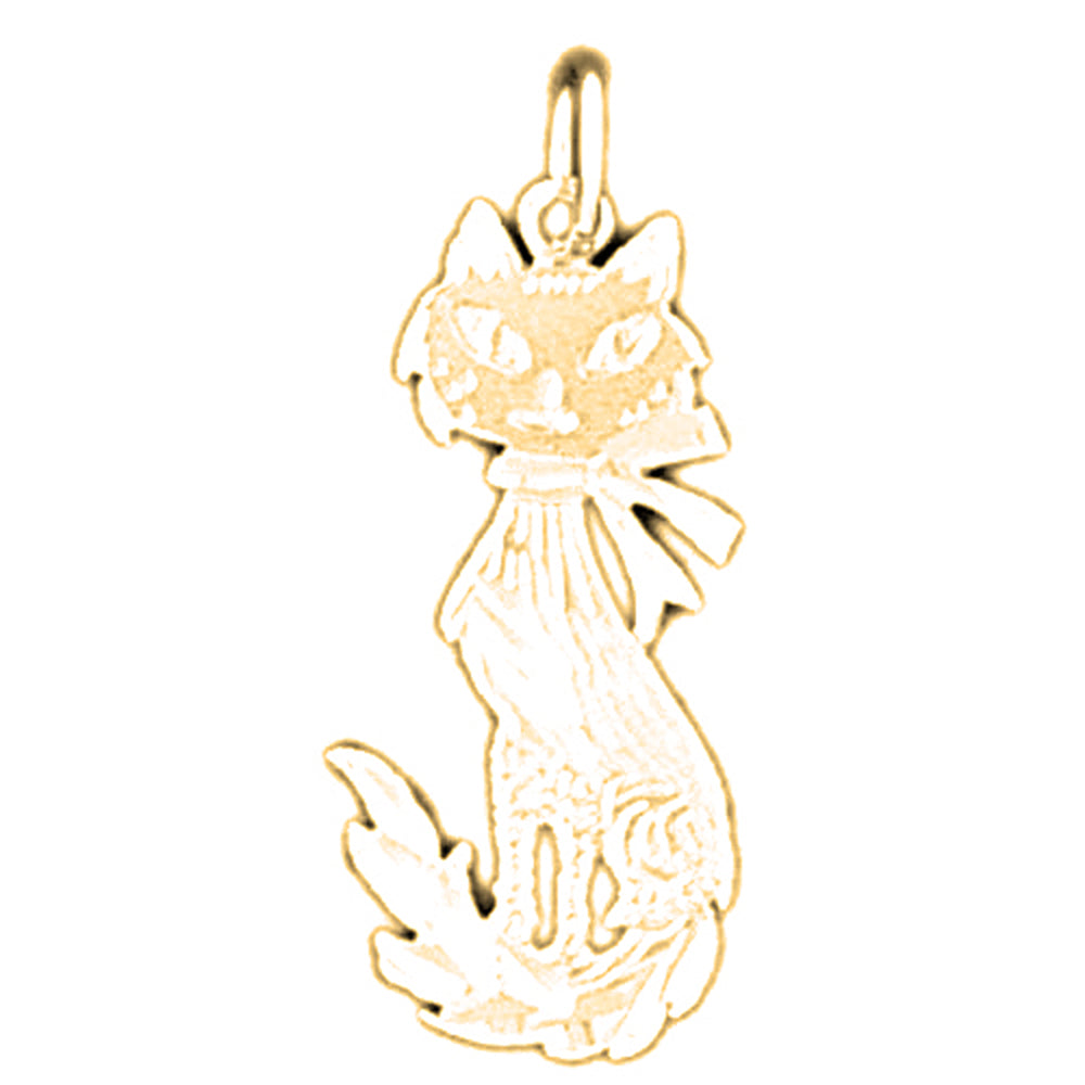 14K or 18K Gold Cat Pendant