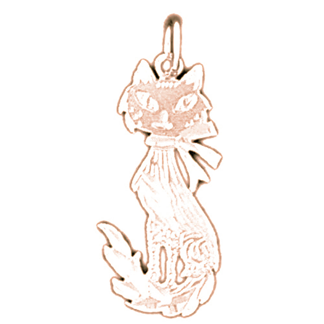 14K or 18K Gold Cat Pendant