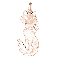 14K or 18K Gold Cat Pendant