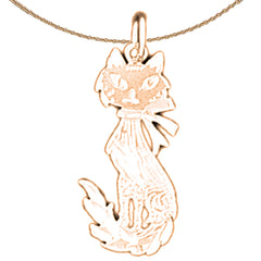 14K or 18K Gold Cat Pendant