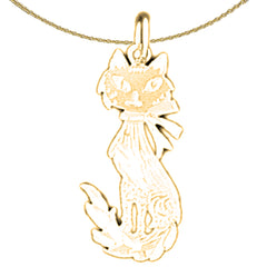 14K or 18K Gold Cat Pendant