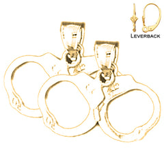 17 mm Handschellen-Ohrringe aus Sterlingsilber (weiß- oder gelbvergoldet)