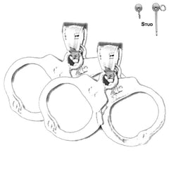 Sterling Silver 17mm Handcuff Earrings (White or Yellow Gold Plated)