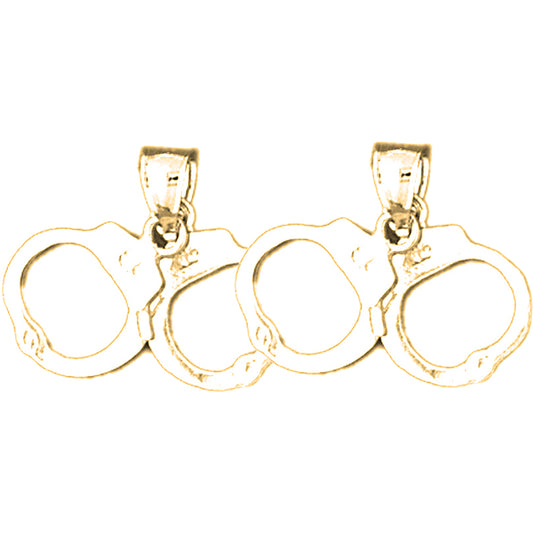 Yellow Gold-plated Silver 17mm Handcuff Earrings